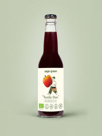 Nordic Duo 330ml organic aronia and apple juice bottle – Sage Green